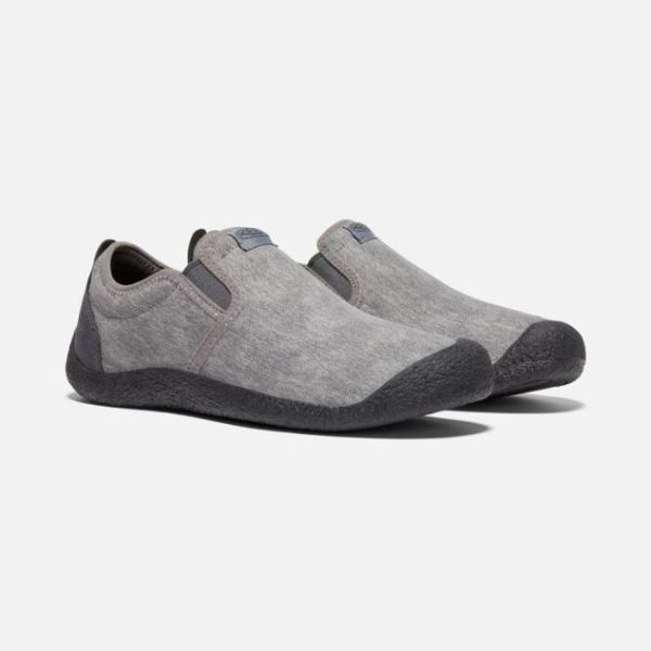 Keen Outlet Men's Howser Canvas Slip-On-Steel Grey/Magnet - Click Image to Close