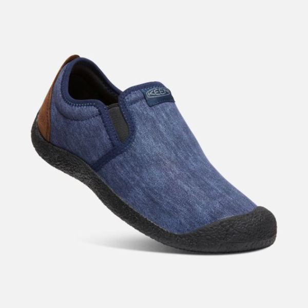 Keen Outlet Men's Howser Canvas Slip-On-Black Iris/Bison