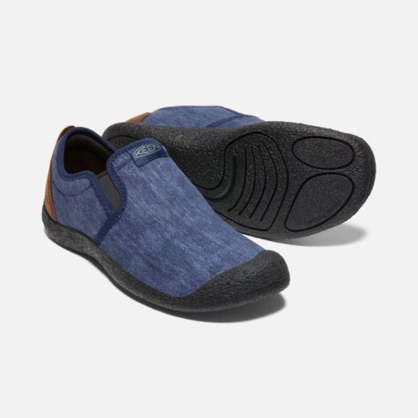 Keen Outlet Men's Howser Canvas Slip-On-Black Iris/Bison