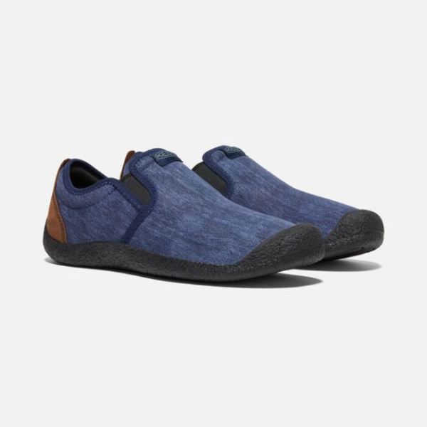 Keen Outlet Men's Howser Canvas Slip-On-Black Iris/Bison - Click Image to Close