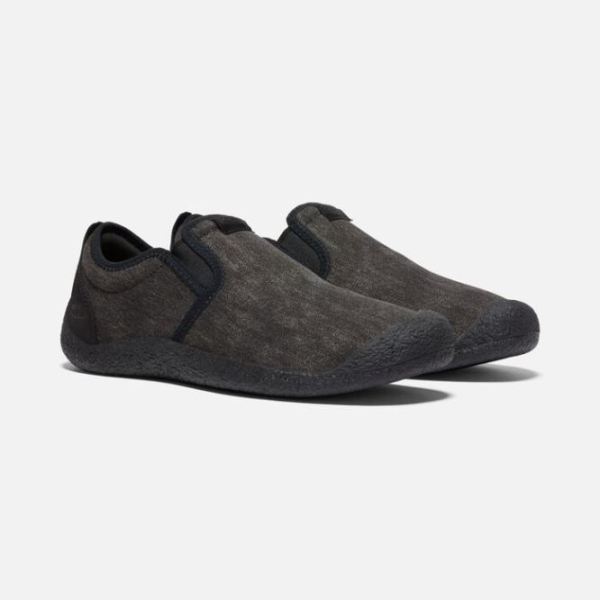 Keen Outlet Men's Howser Canvas Slip-On-Black/Black