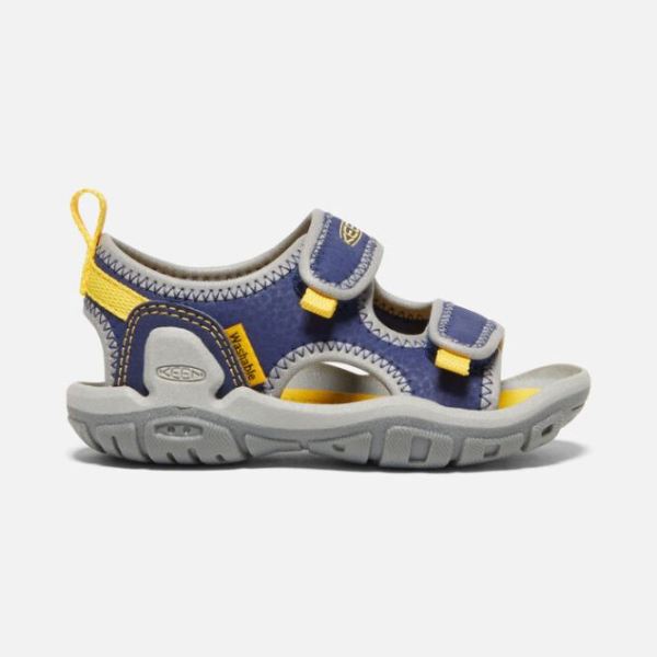 Keen Outlet Toddlers' Knotch Creek Open-Toe Sandal-Blue Depths/KEEN Yellow - Click Image to Close