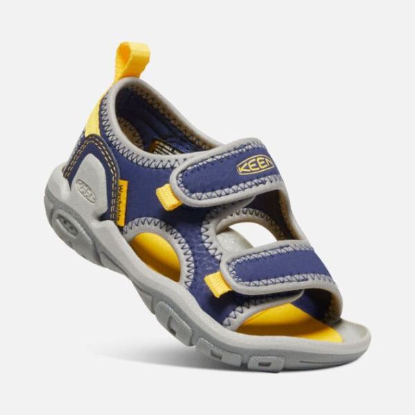 Keen Outlet Toddlers' Knotch Creek Open-Toe Sandal-Blue Depths/KEEN Yellow - Click Image to Close