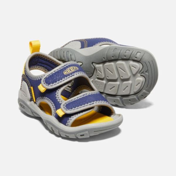 Keen Outlet Toddlers' Knotch Creek Open-Toe Sandal-Blue Depths/KEEN Yellow