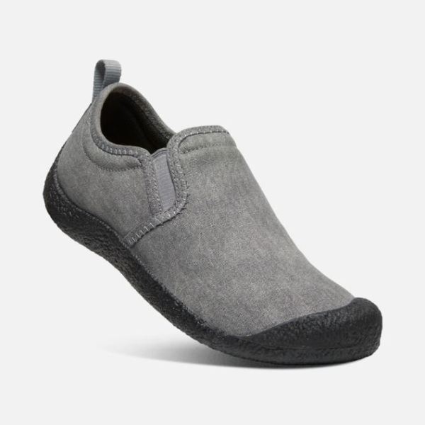 Keen Outlet Women's Howser Canvas Slip-On-Grey/Black - Click Image to Close