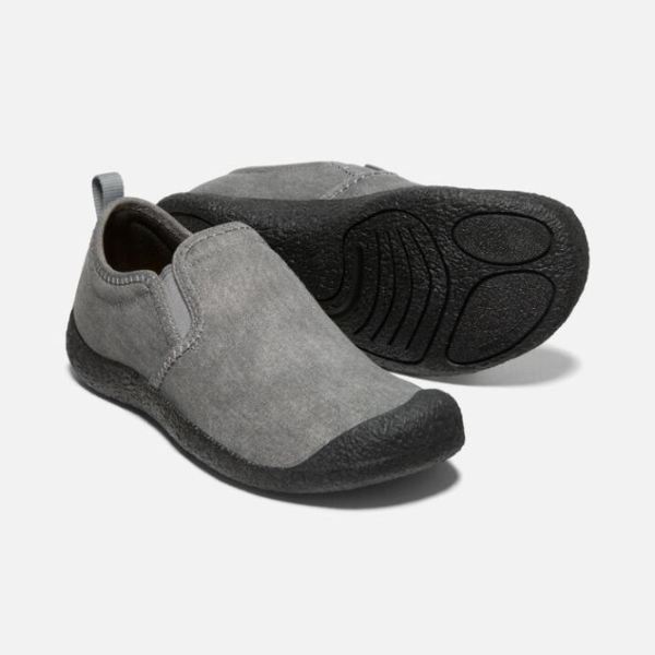 Keen Outlet Women's Howser Canvas Slip-On-Grey/Black - Click Image to Close