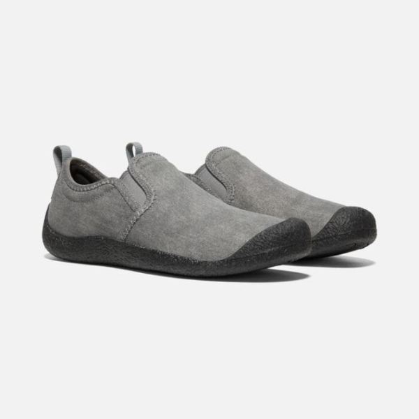 Keen Outlet Women's Howser Canvas Slip-On-Grey/Black - Click Image to Close