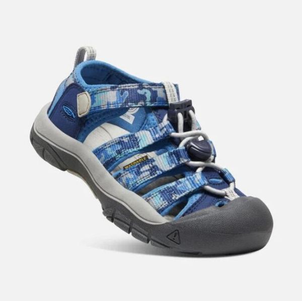 Keen Outlet Little Kids' Newport H2-Camo/Bright Cobalt - Click Image to Close