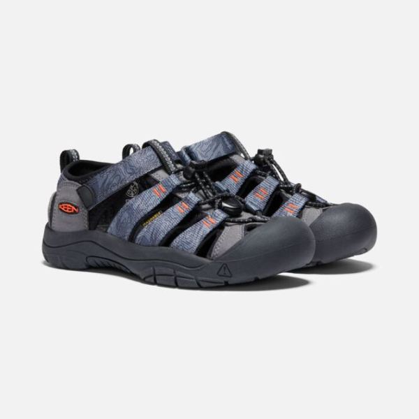 Keen Outlet Big Kids' Newport H2-Steel Grey/Black